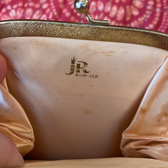 Vintage J.R. - Julius Resnick Miami Gold Floral Print Purse/Handbag - Picture 4 of 4